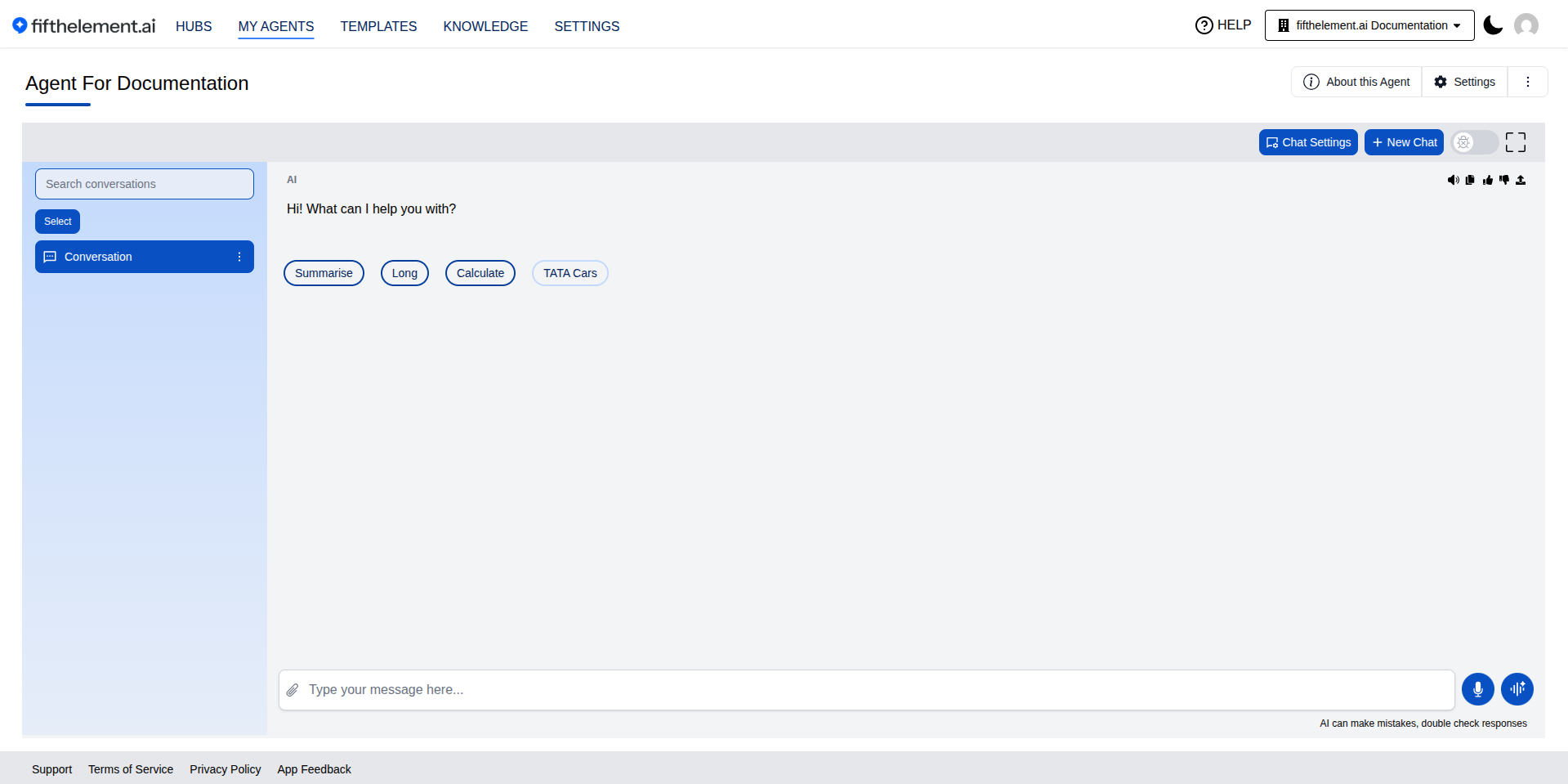 Agent Chat Interface with Read Aloud