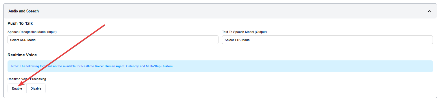 Realtime Voice Processing Options