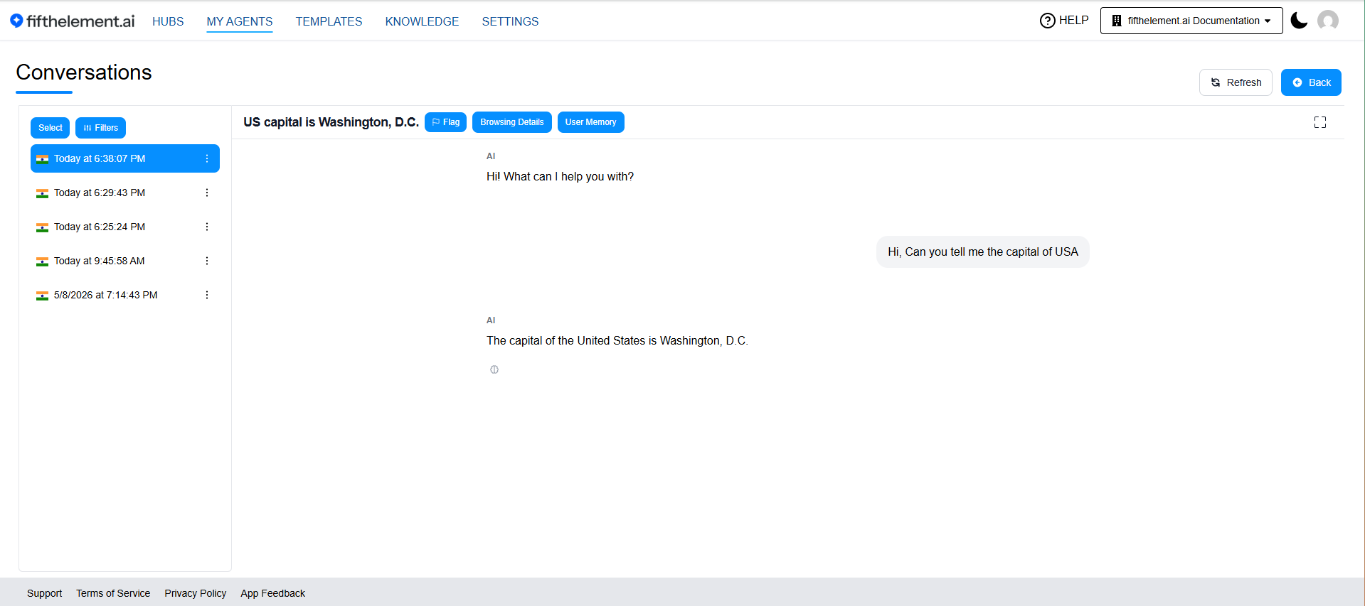 Conversations Page Layout
