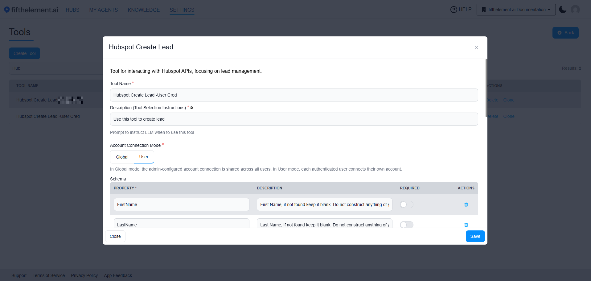 HubSpot Create Lead — User Mode
