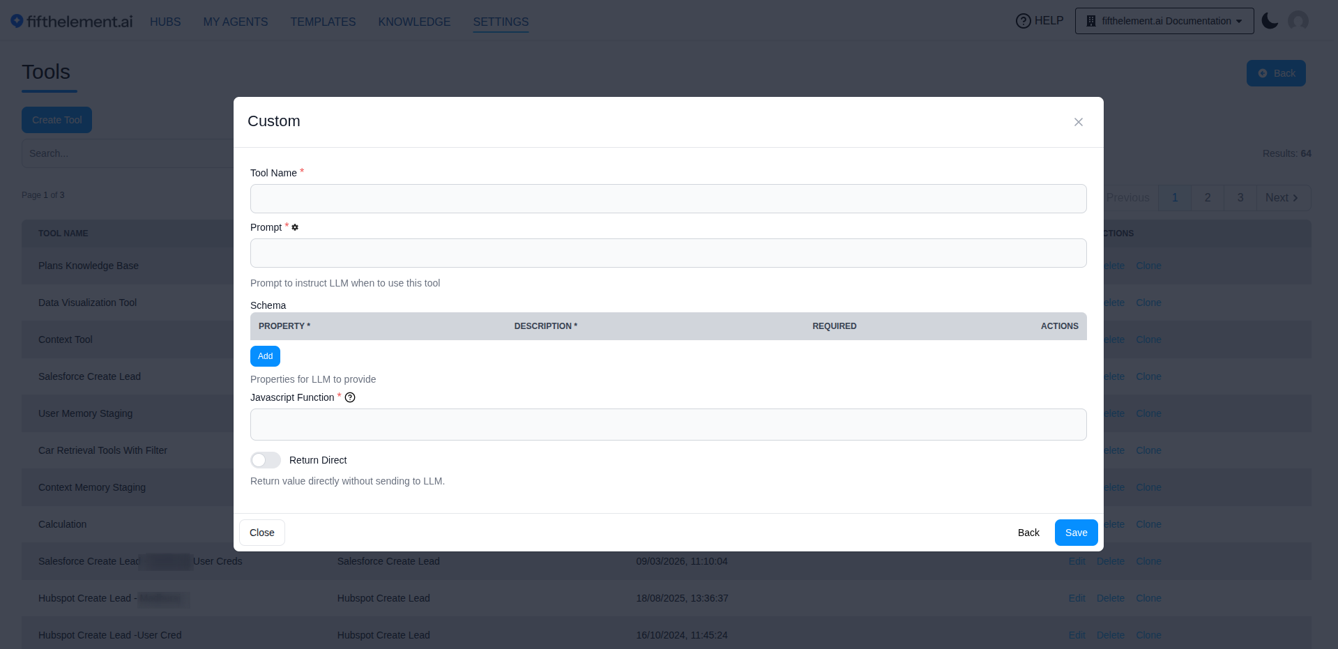 Custom Tool Form