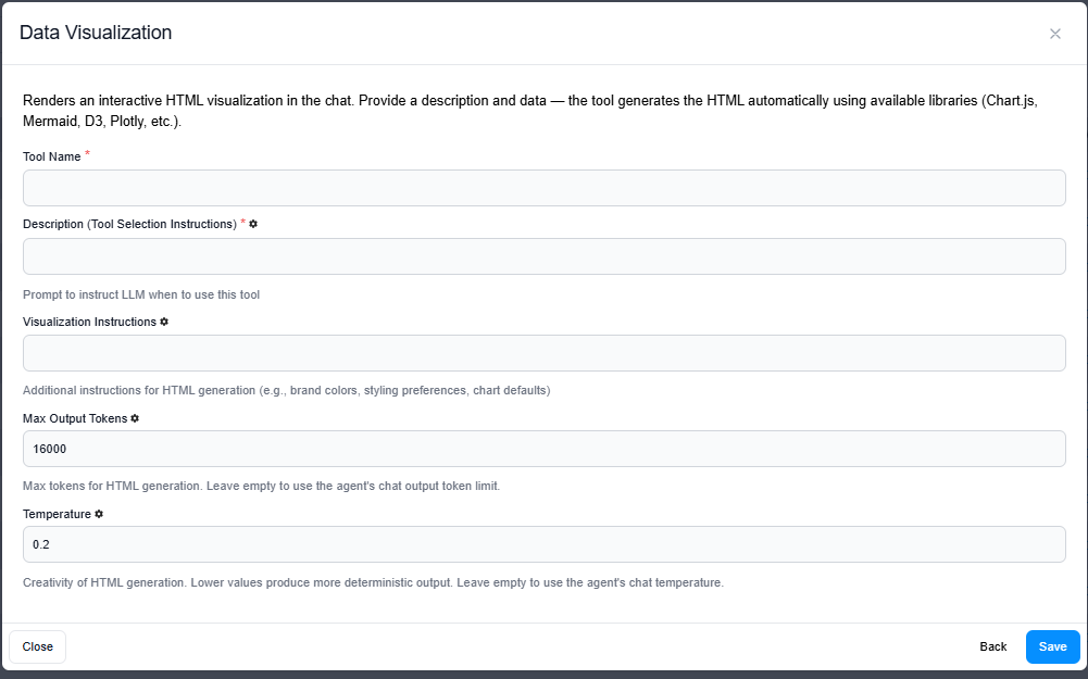 Data Visualization Configuration Dialog
