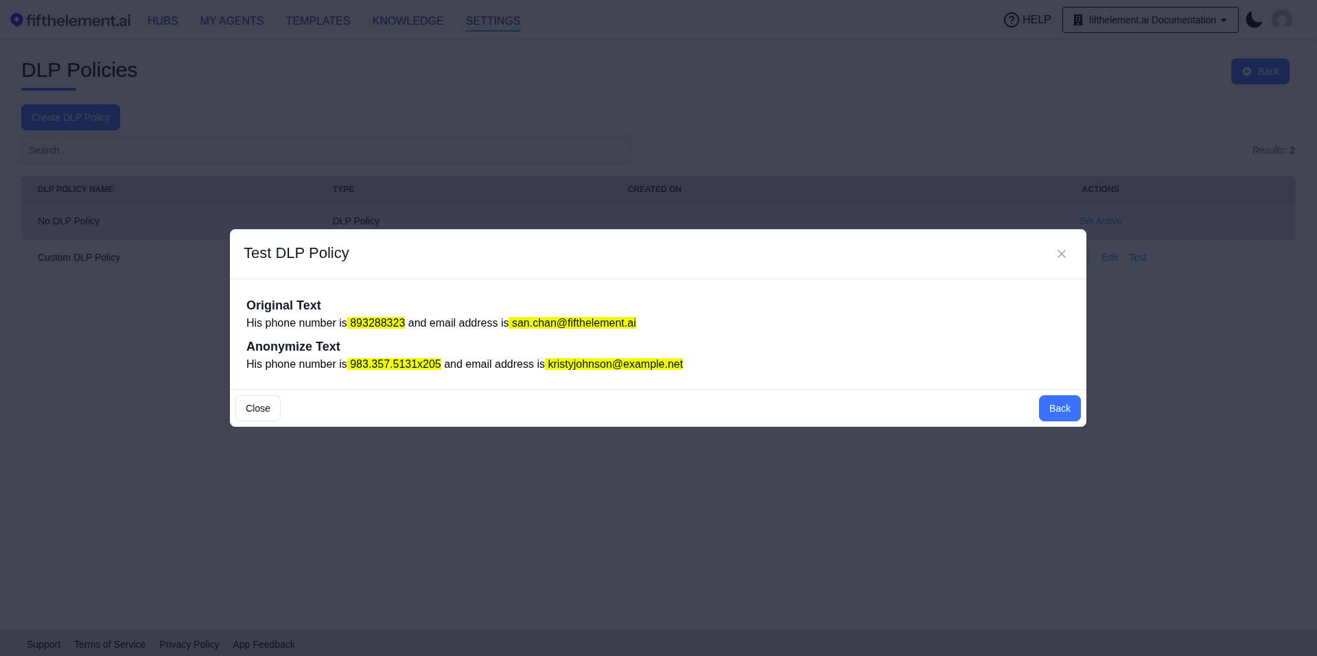 Test DLP Policy