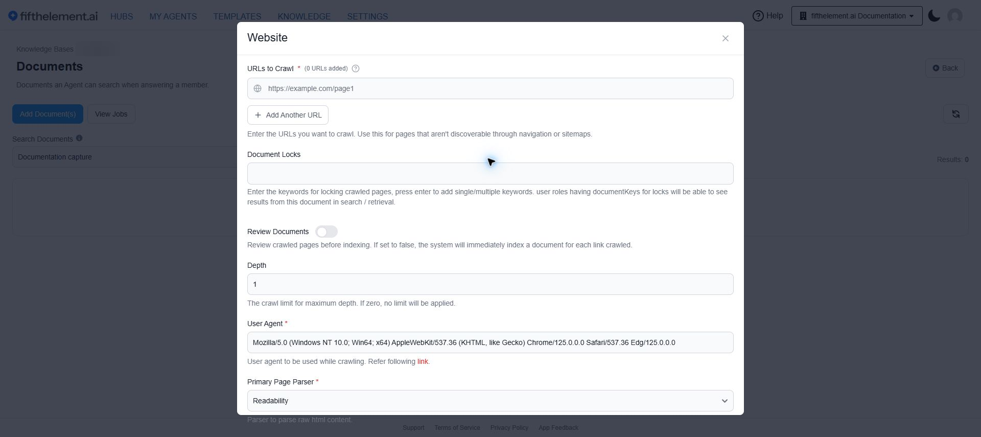 Crawl configuration