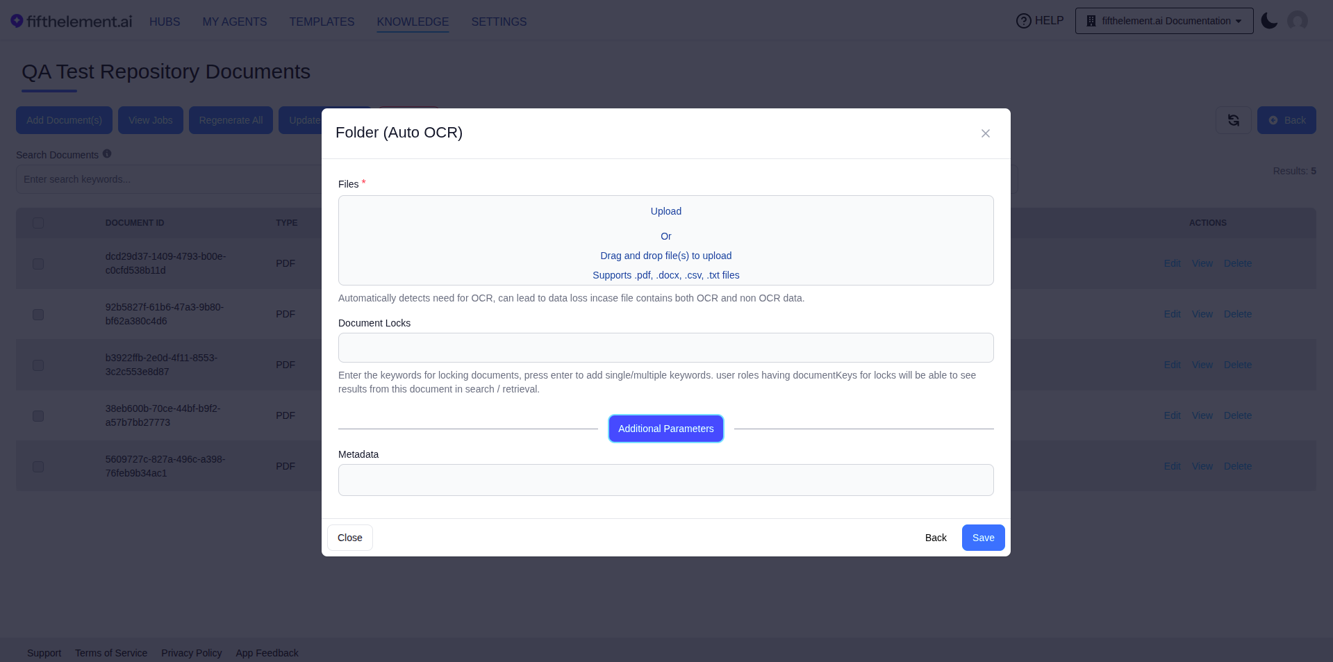 Folder (Auto OCR) Upload Dialog