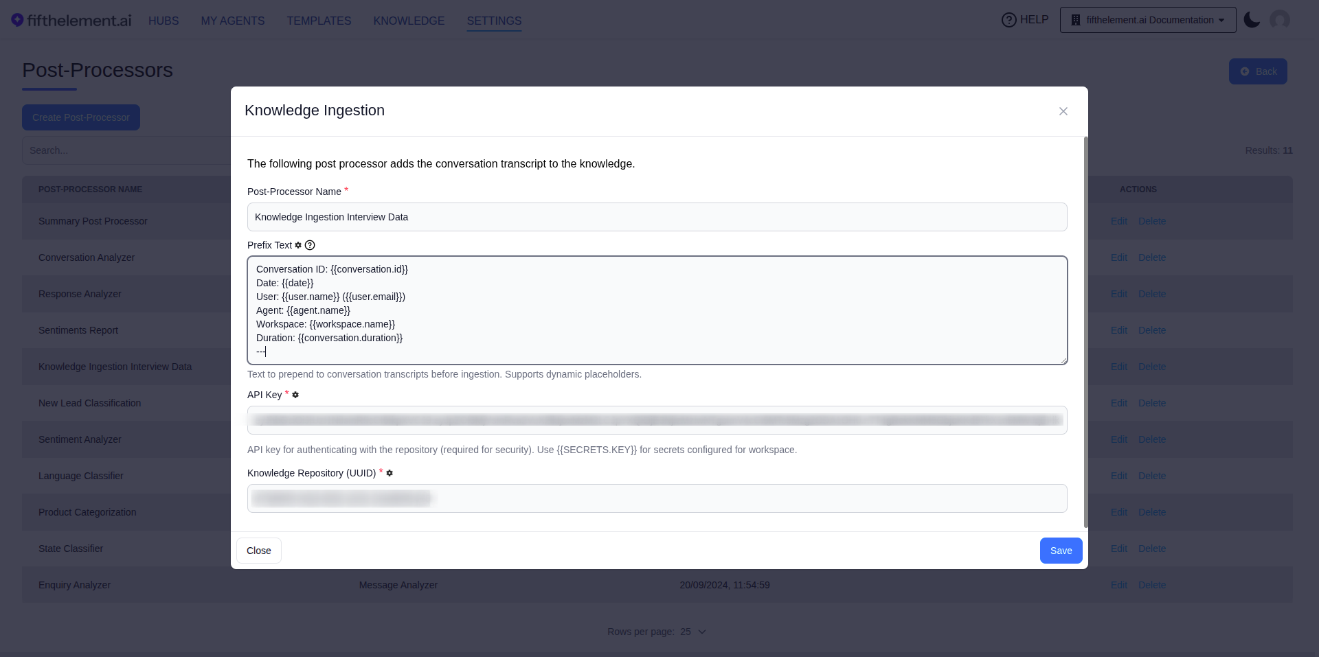 Knowledge Ingestion Configuration