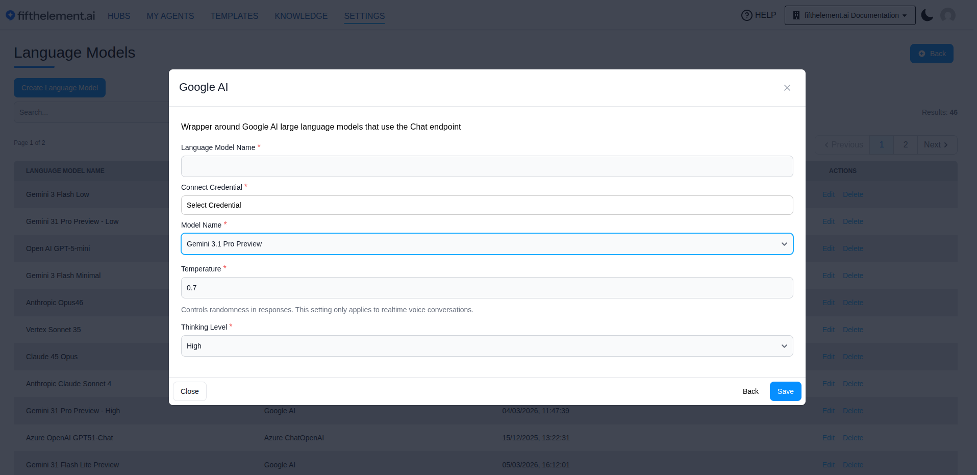 Language Model Configuration
