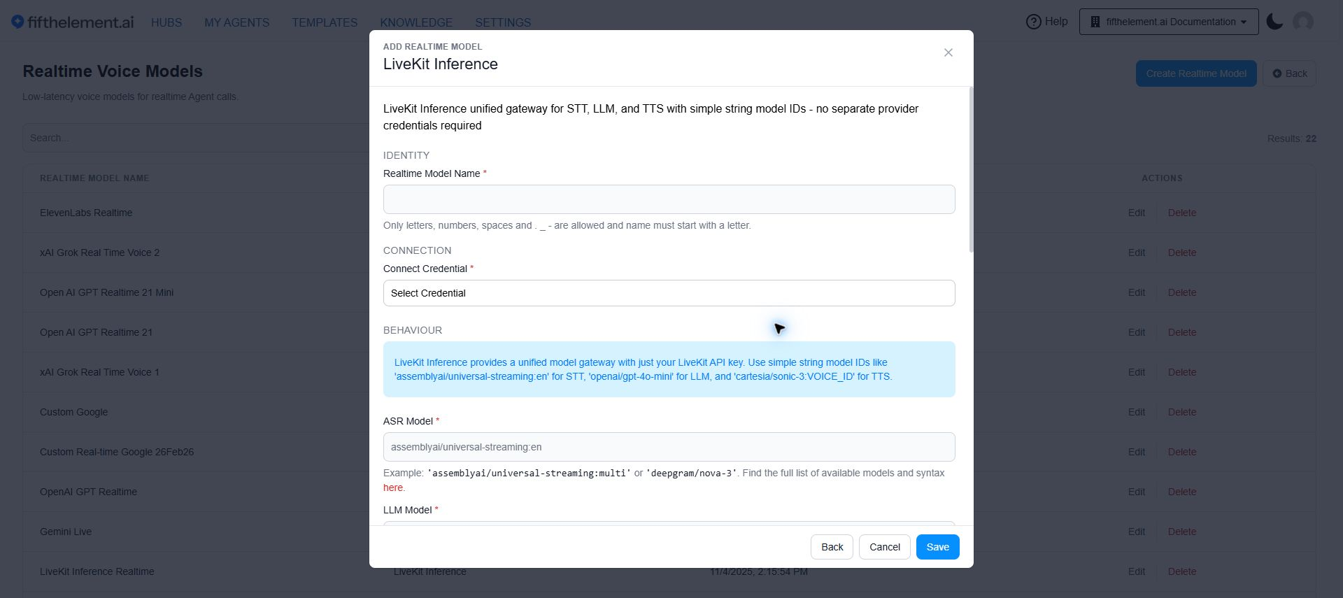LiveKit Inference configuration