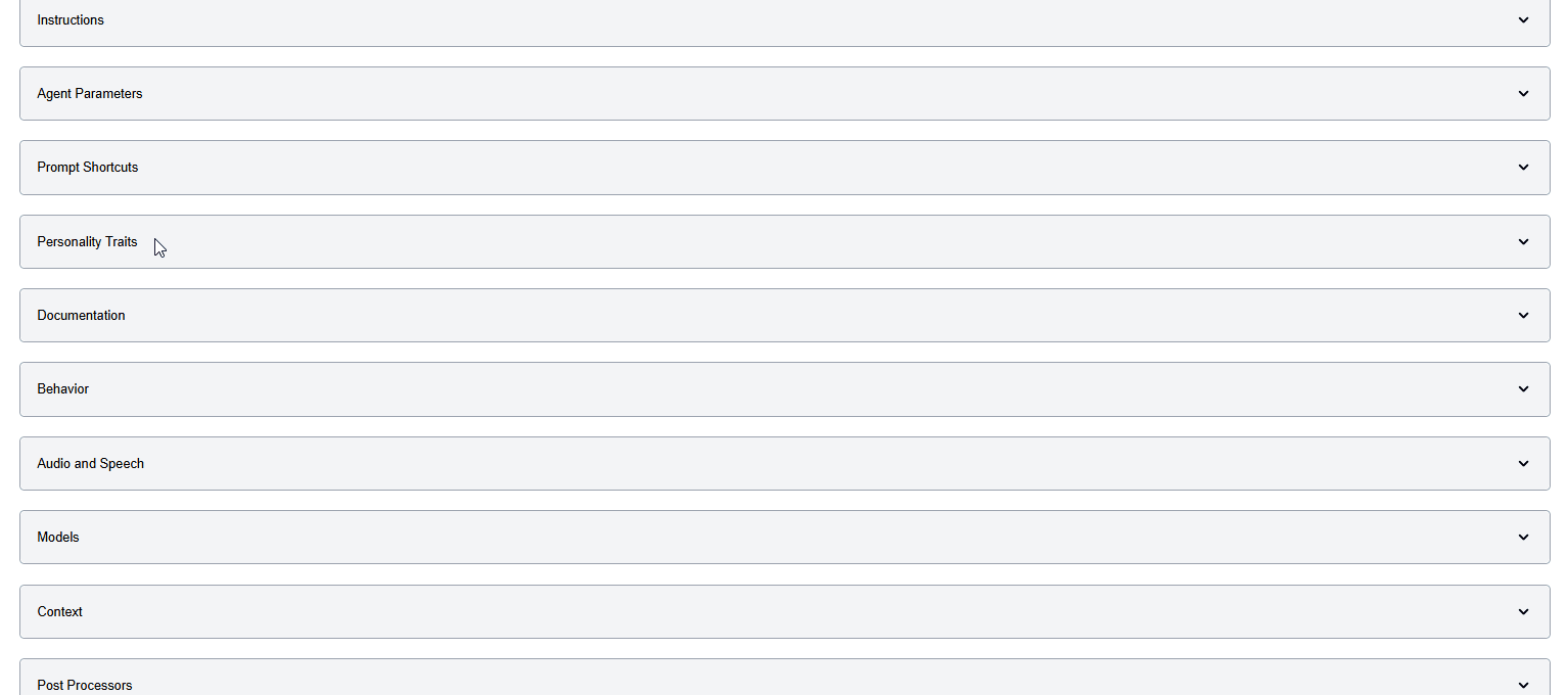 Personality Traits Section