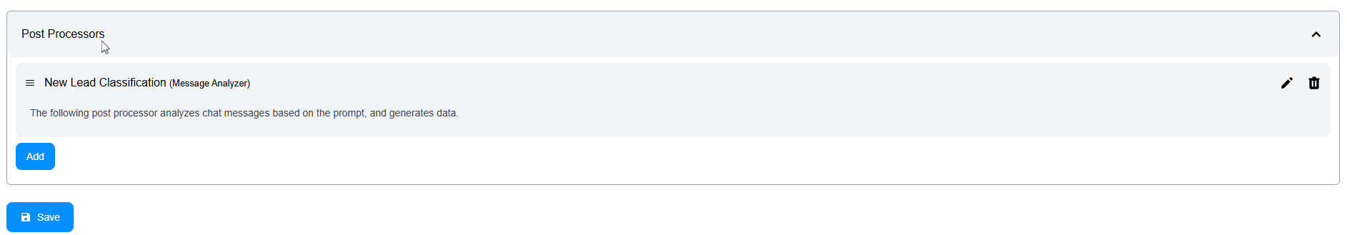 Post Processors Section