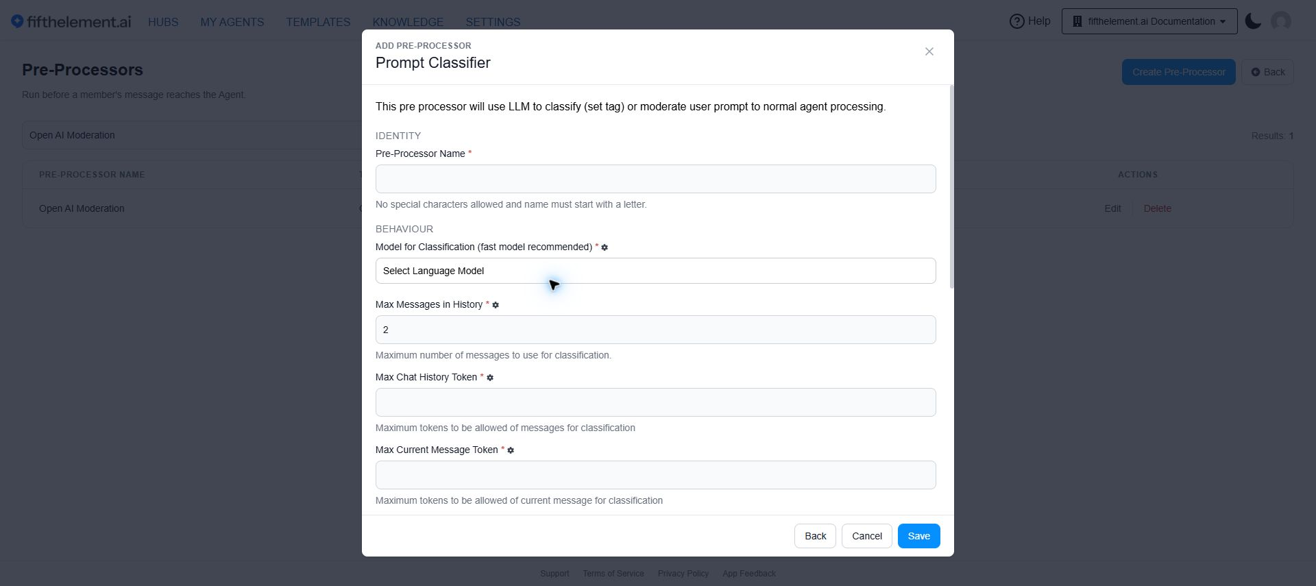Prompt Classifier configuration
