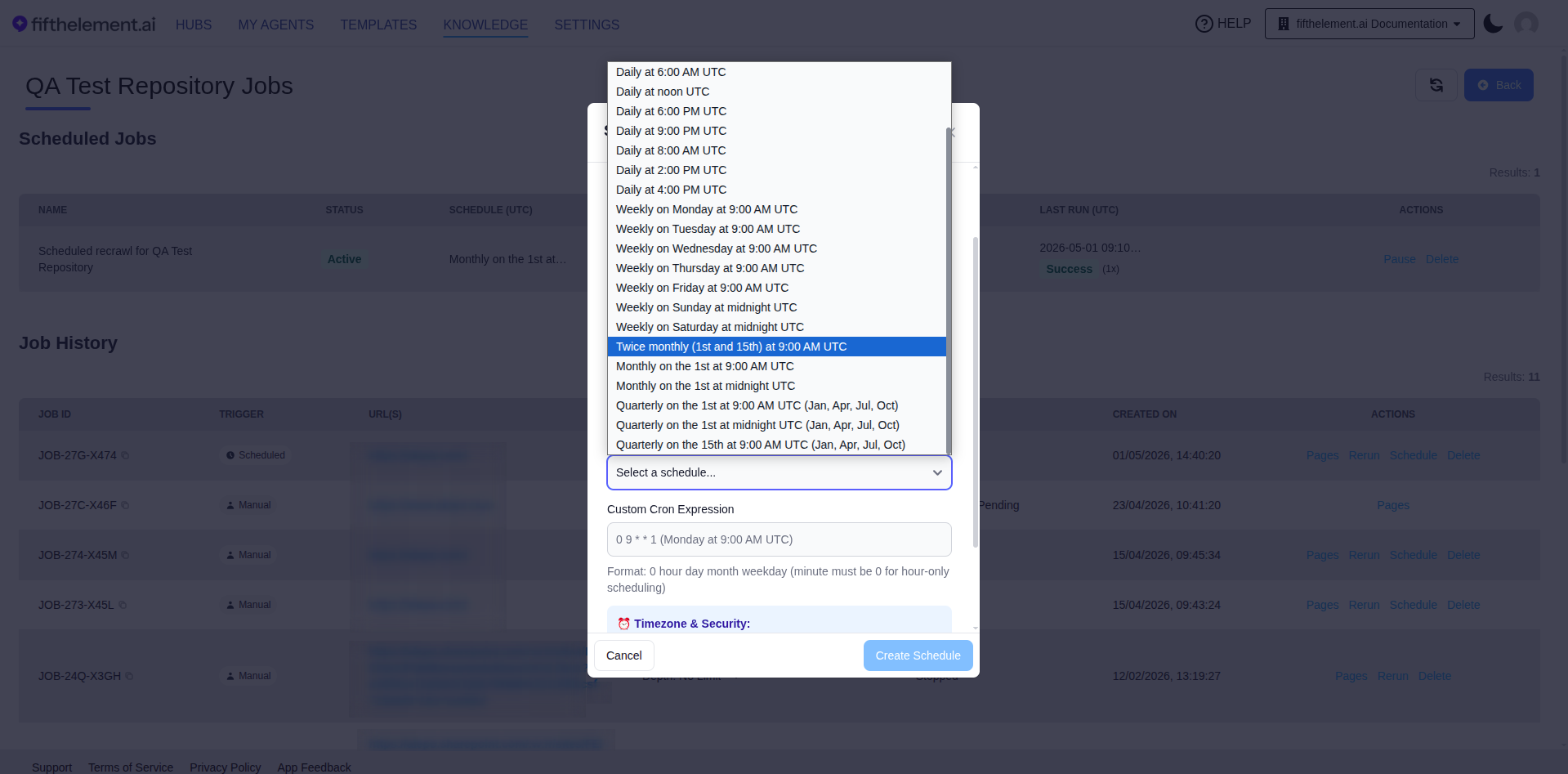 Scheduler Quick Schedule Presets