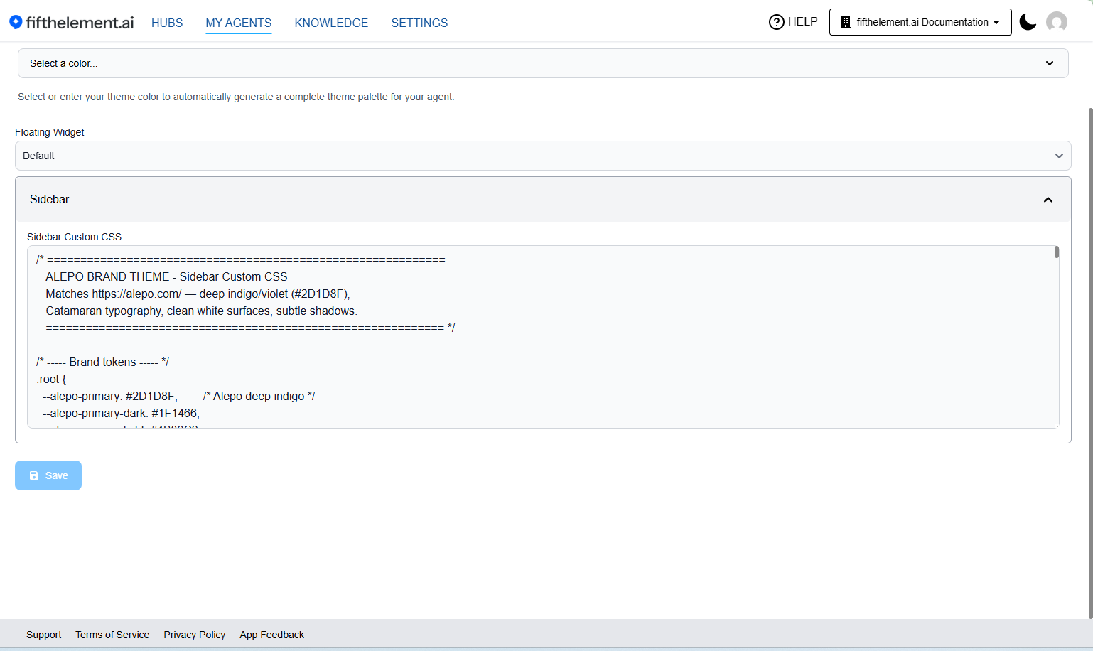 Sidebar Custom CSS Field